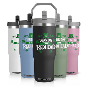 Funny Irish St Patricks Day Dibs On The Redhead Flip Straw Tumbler Lucky Shamrock Clovers TS10 Print Your Wear