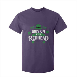 Funny Irish St Patricks Day Dibs On The Redhead T Shirt For Kid Lucky Shamrock Clovers TS10 Purple Print Your Wear