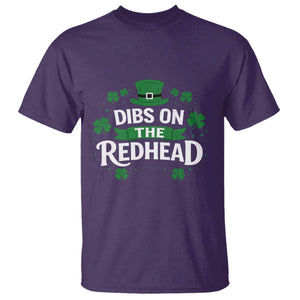 Funny Irish St Patricks Day Dibs On The Redhead T Shirt Lucky Shamrock Clovers TS10 Purple Print Your Wear
