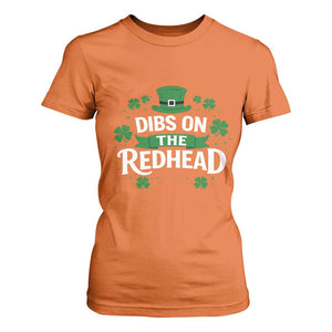 Funny Irish St Patricks Day Dibs On The Redhead T Shirt For Women Lucky Shamrock Clovers TS10 Orange Print Your Wear