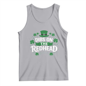 Funny Irish St Patricks Day Dibs On The Redhead Tank Top Lucky Shamrock Clovers TS10 Athletic Heather Print Your Wear