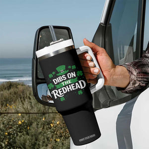 Funny Irish St Patricks Day Dibs On The Redhead Tumbler With Handle Lucky Shamrock Clovers TS10 Print Your Wear
