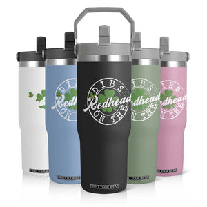 Funny Irish St Patricks Day Dibs On The Redhead Flip Straw Tumbler Retro Lucky Shamrock TS10 Print Your Wear