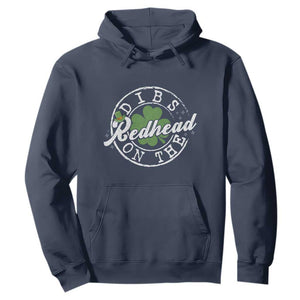 Funny Irish St Patricks Day Dibs On The Redhead Hoodie Retro Lucky Shamrock TS10 Navy Print Your Wear