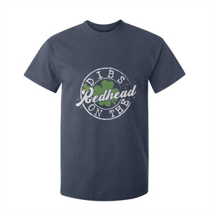 Funny Irish St Patricks Day Dibs On The Redhead T Shirt For Kid Retro Lucky Shamrock TS10 Navy Print Your Wear