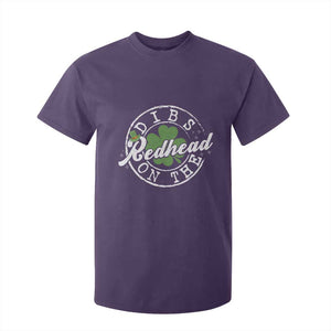 Funny Irish St Patricks Day Dibs On The Redhead T Shirt For Kid Retro Lucky Shamrock TS10 Purple Print Your Wear