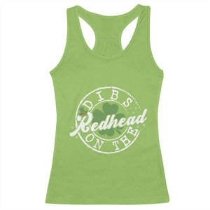 Funny Irish St Patricks Day Dibs On The Redhead Racerback Tank Top Retro Lucky Shamrock TS10 Lime Print Your Wear