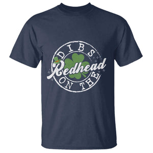 Funny Irish St Patricks Day Dibs On The Redhead T Shirt Retro Lucky Shamrock TS10 Navy Print Your Wear
