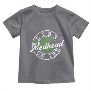 Funny Irish St Patricks Day Dibs On The Redhead Toddler T Shirt Retro Lucky Shamrock TS10 Charcoal Print Your Wear