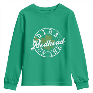 Funny Irish St Patricks Day Dibs On The Redhead Youth Sweatshirt Retro Lucky Shamrock TS10 Irish Green Print Your Wear