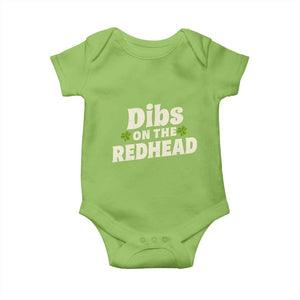 Dibs On The Redhead Baby Onesie Funny Irish St Patricks Day Lucky Shamrock TS10 Lime Print Your Wear