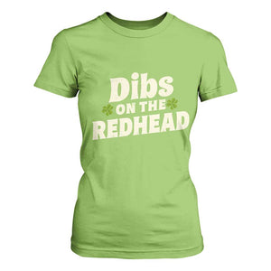 Dibs On The Redhead T Shirt For Women Funny Irish St Patricks Day Lucky Shamrock TS10 Lime Print Your Wear