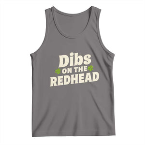 Dibs On The Redhead Tank Top Funny Irish St Patricks Day Lucky Shamrock TS10 Deep Heather Print Your Wear