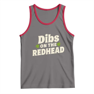 Dibs On The Redhead Tank Top Funny Irish St Patricks Day Lucky Shamrock TS10 Deep Heather Red Print Your Wear