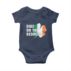 Dibs On The Redhead Baby Onesie Funny Irish St Patricks Day Shamrock TS10 Navy Print Your Wear
