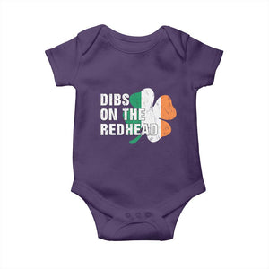 Dibs On The Redhead Baby Onesie Funny Irish St Patricks Day Shamrock TS10 Purple Print Your Wear