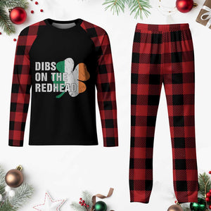 Dibs On The Redhead Plaid Pajama Set Funny Irish St Patricks Day Shamrock TS10 Buffalo Plaid Print Your Wear