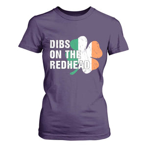 Dibs On The Redhead T Shirt For Women Funny Irish St Patricks Day Shamrock TS10 Purple Print Your Wear