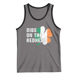 Dibs On The Redhead Tank Top Funny Irish St Patricks Day Shamrock TS10 Deep Heather Black Print Your Wear