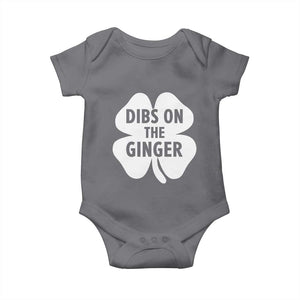 St Patricks Day Shamrock Dibs On The Ginger Baby Onesie Funny Redhead Irish TS10 Charcoal Print Your Wear