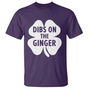 St Patricks Day Shamrock Dibs On The Ginger T Shirt Funny Redhead Irish TS10 Purple Print Your Wear