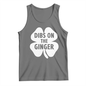 St Patricks Day Shamrock Dibs On The Ginger Tank Top Funny Redhead Irish TS10 Black Heather Print Your Wear
