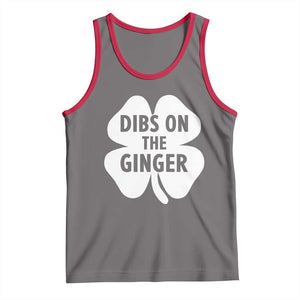 St Patricks Day Shamrock Dibs On The Ginger Tank Top Funny Redhead Irish TS10 Deep Heather Red Print Your Wear