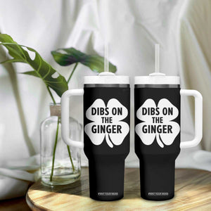 St Patricks Day Shamrock Dibs On The Ginger Tumbler With Handle Funny Redhead Irish TS10 Print Your Wear