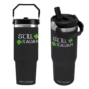 Still Italian St Patricks Day Flip Straw Tumbler Lucky Shamrock TS10 One Size: 30 oz Black Print Your Wear