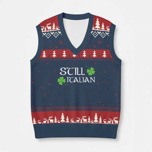 Still Italian St Patricks Day V-Neck Knit Sweater Vest Lucky Shamrock TS10 Navy Red Print Your Wear