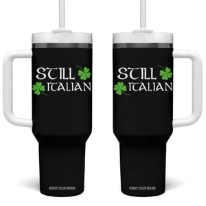Still Italian St Patricks Day Tumbler With Handle Lucky Shamrock TS10 One Size: 40 oz Black Print Your Wear