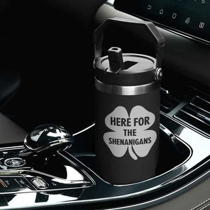 Funny Irish St Patricks Day Flip Straw Tumbler Here for the Shenanigans TS10 Print Your Wear