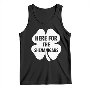 Funny Irish St Patricks Day Tank Top Here for the Shenanigans TS10 Black Print Your Wear