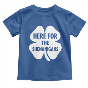 Funny Irish St Patricks Day Toddler T Shirt Here for the Shenanigans TS10 Royal Blue Print Your Wear