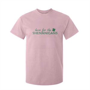 Funny Irish St Patricks Day T Shirt For Kid Here For The Shenanigan Shamrock TS10 Light Pink Print Your Wear