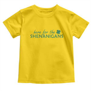 Funny Irish St Patricks Day Toddler T Shirt Here For The Shenanigan Shamrock TS10 Daisy Print Your Wear