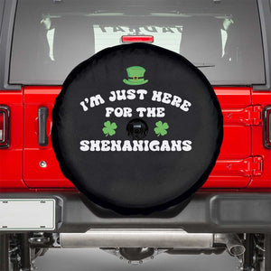 Funny Irish St Patricks Day Spare Tire Cover I'm Just Here For The Shenanigans Shamrock TS10 Black Print Your Wear
