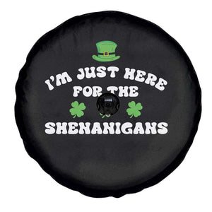Funny Irish St Patricks Day Spare Tire Cover I'm Just Here For The Shenanigans Shamrock TS10 Print Your Wear