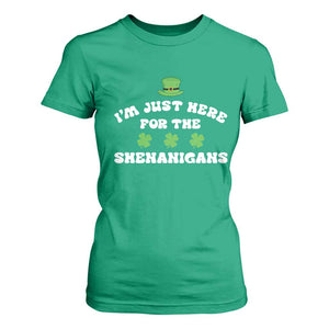 Funny Irish St Patricks Day T Shirt For Women I'm Just Here For The Shenanigans Shamrock TS10 Irish Green Print Your Wear