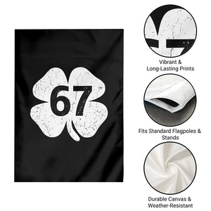 Funny Irish St Patricks Day Shamrock 67 Garden Flag Six Seven 6 7 Meme Gen Alpha Slang TS10 Print Your Wear