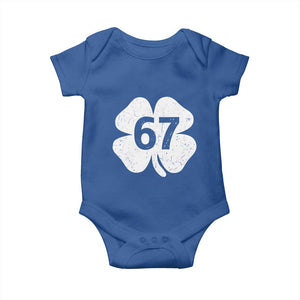 Funny Irish St Patricks Day Shamrock 67 Baby Onesie Six Seven 6 7 Meme Gen Alpha Slang TS10 Royal Blue Print Your Wear