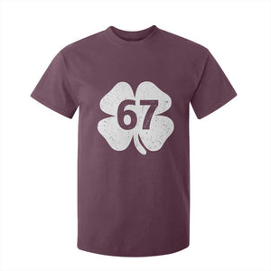 Funny Irish St Patricks Day Shamrock 67 T Shirt For Kid Six Seven 6 7 Meme Gen Alpha Slang TS10 Maroon Print Your Wear