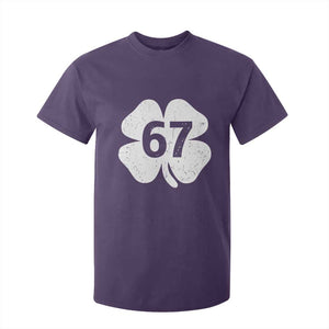 Funny Irish St Patricks Day Shamrock 67 T Shirt For Kid Six Seven 6 7 Meme Gen Alpha Slang TS10 Purple Print Your Wear