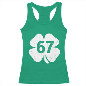 Funny Irish St Patricks Day Shamrock 67 Racerback Tank Top Six Seven 6 7 Meme Gen Alpha Slang TS10 Irish Green Print Your Wear