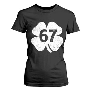 Funny Irish St Patricks Day Shamrock 67 T Shirt For Women Six Seven 6 7 Meme Gen Alpha Slang TS10 Black Print Your Wear
