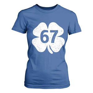 Funny Irish St Patricks Day Shamrock 67 T Shirt For Women Six Seven 6 7 Meme Gen Alpha Slang TS10 Royal Blue Print Your Wear