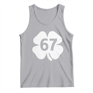 Funny Irish St Patricks Day Shamrock 67 Tank Top Six Seven 6 7 Meme Gen Alpha Slang TS10 Athletic Heather Print Your Wear