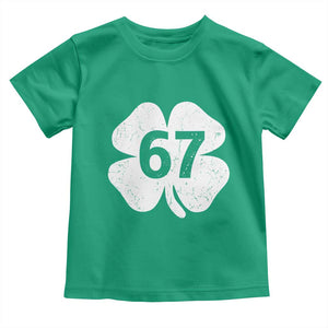 Funny Irish St Patricks Day Shamrock 67 Toddler T Shirt Six Seven 6 7 Meme Gen Alpha Slang TS10 Irish Green Print Your Wear