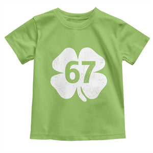 Funny Irish St Patricks Day Shamrock 67 Toddler T Shirt Six Seven 6 7 Meme Gen Alpha Slang TS10 Lime Print Your Wear