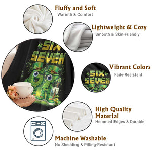 Funny Irish St Patricks Day 67 Throw Blanket Six Seven Brainrot Italian Gaming 6 7 Meme Gen Alpha Slang TS10 Print Your Wear